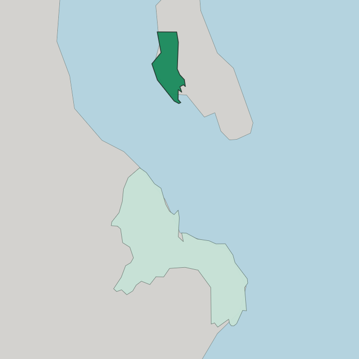 Map showing Zanzibar Urban/West Region — In Tanzania