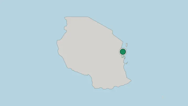 Map of Zanzibar in Tanzania