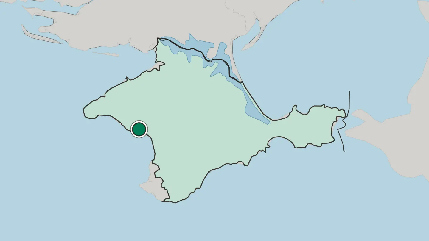 Map of Yevpatoriya in Ukraine