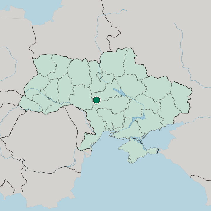Map showing Uman — In Ukraine