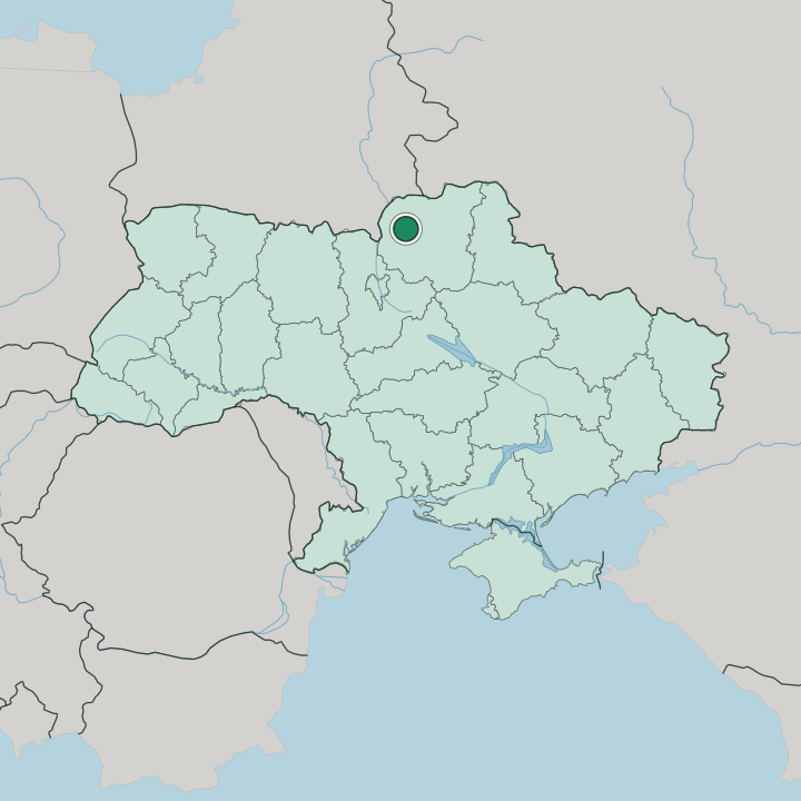 Map showing Chernihiv — In Ukraine