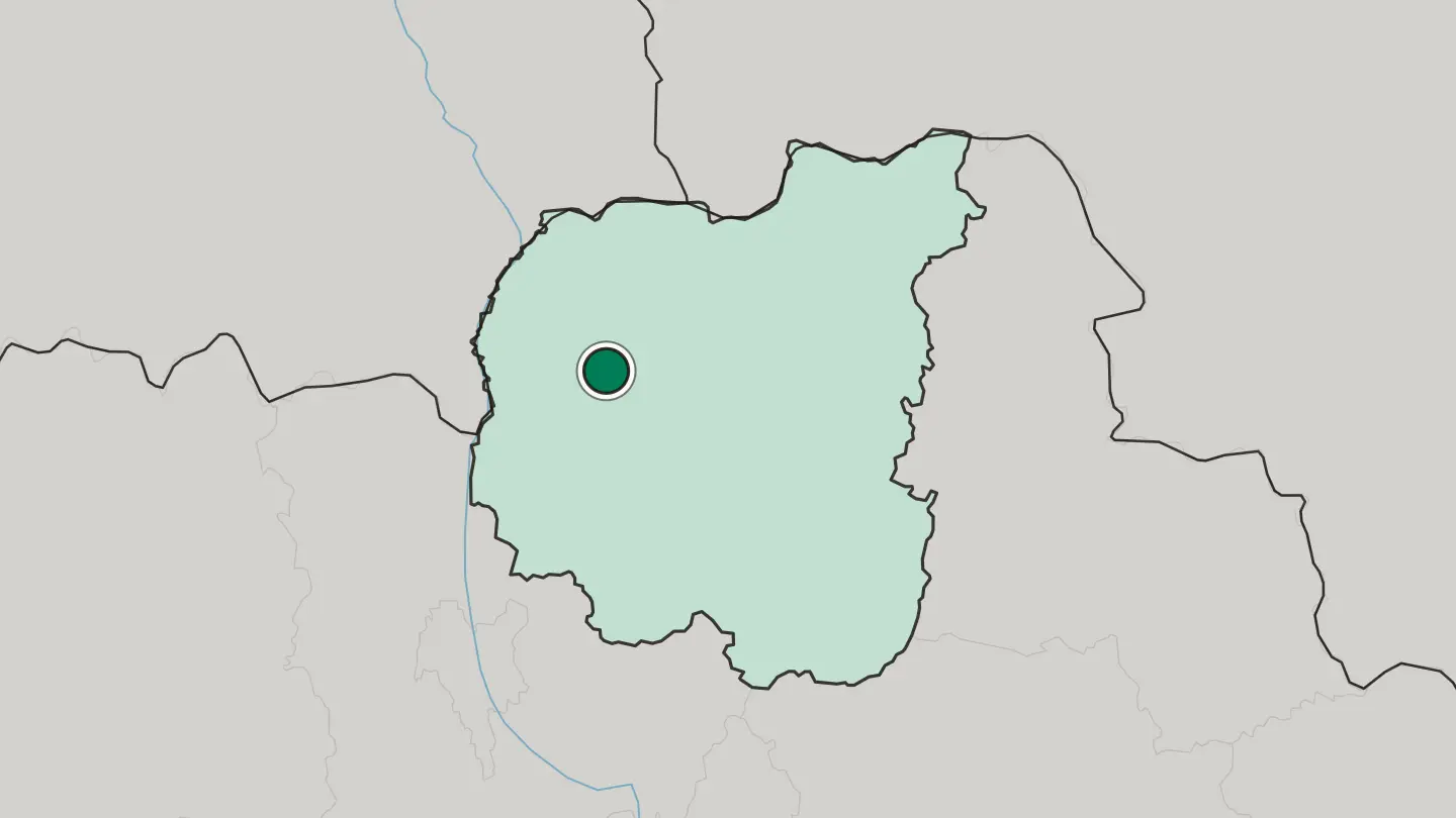 Map of Chernihiv in Ukraine