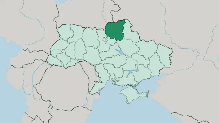 Map of Chernihiv Oblast in Ukraine