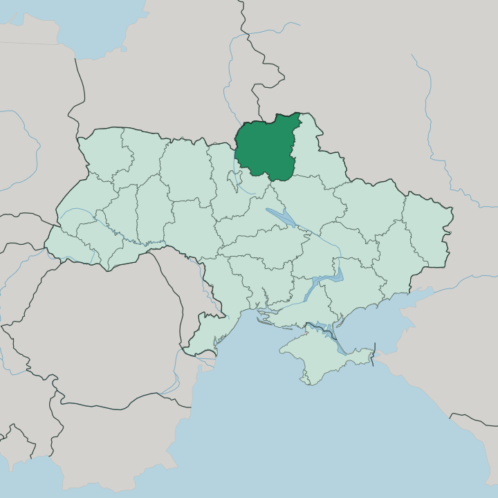 Map showing Chernihiv Oblast — In Ukraine