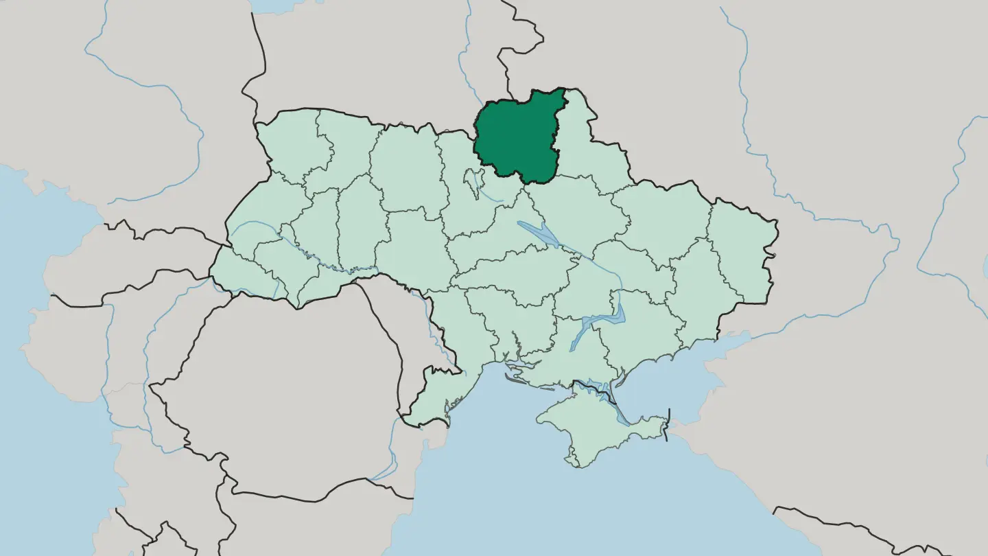 Map of Chernihiv Oblast in Ukraine