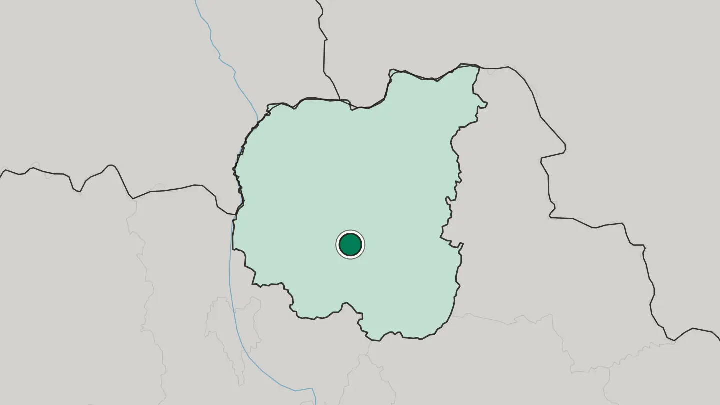 Map of Nizhyn in Ukraine