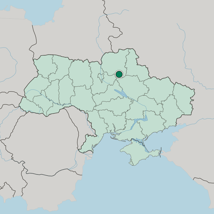 Map showing Pryluky — In Ukraine