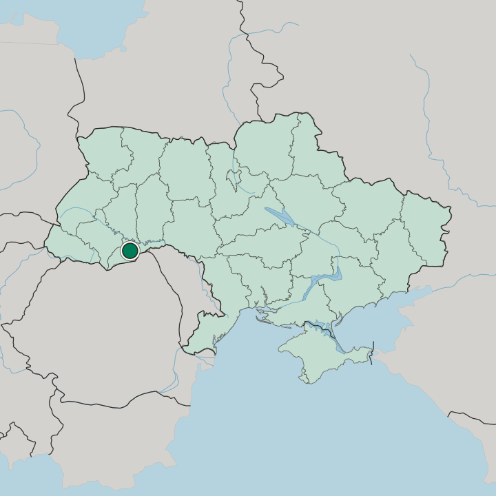 Map showing Chernivtsi — In Ukraine