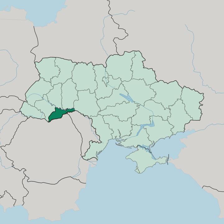 Map showing Chernivtsi Oblast — In Ukraine