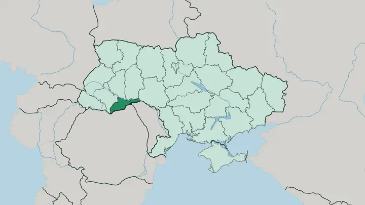 Map of Chernivtsi Oblast in Ukraine