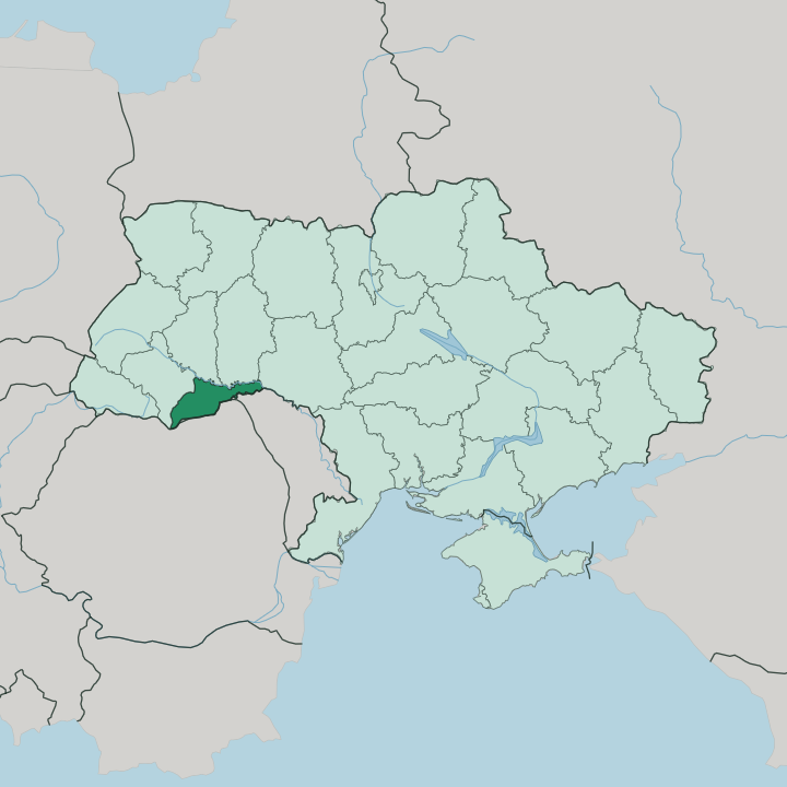 Map showing Chernivtsi Oblast — In Ukraine