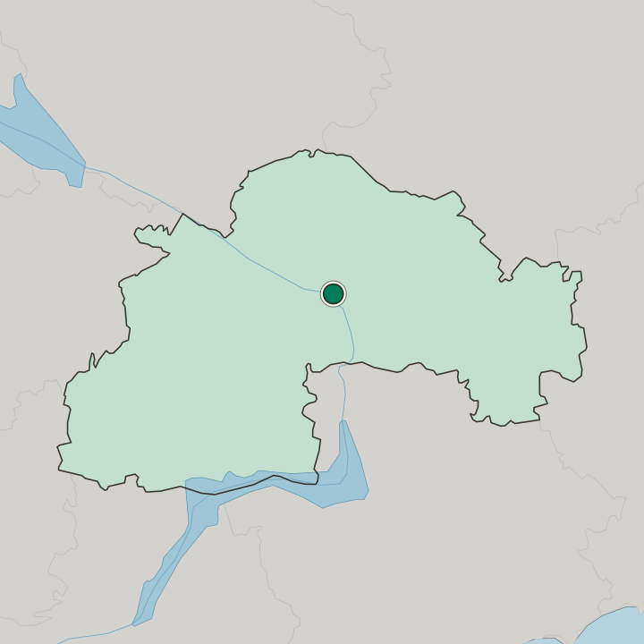 Map showing Dnipro — In Dnipropetrovsk Oblast
