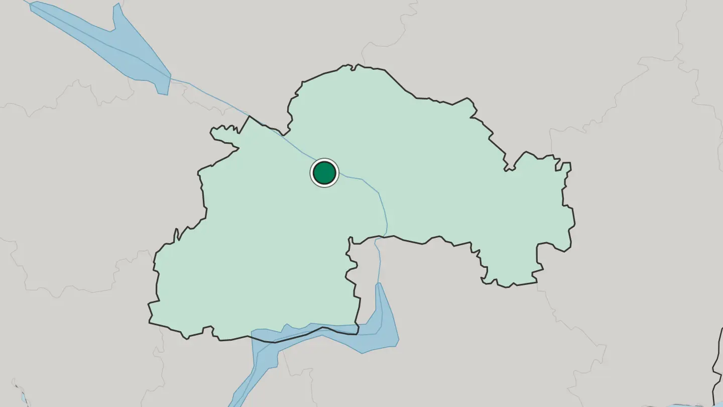 Map of Kamyanske in Ukraine