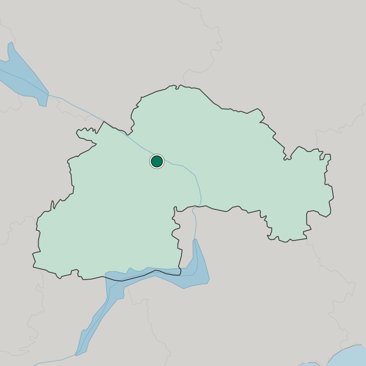 Map showing Kamyanske — In Dnipropetrovsk Oblast