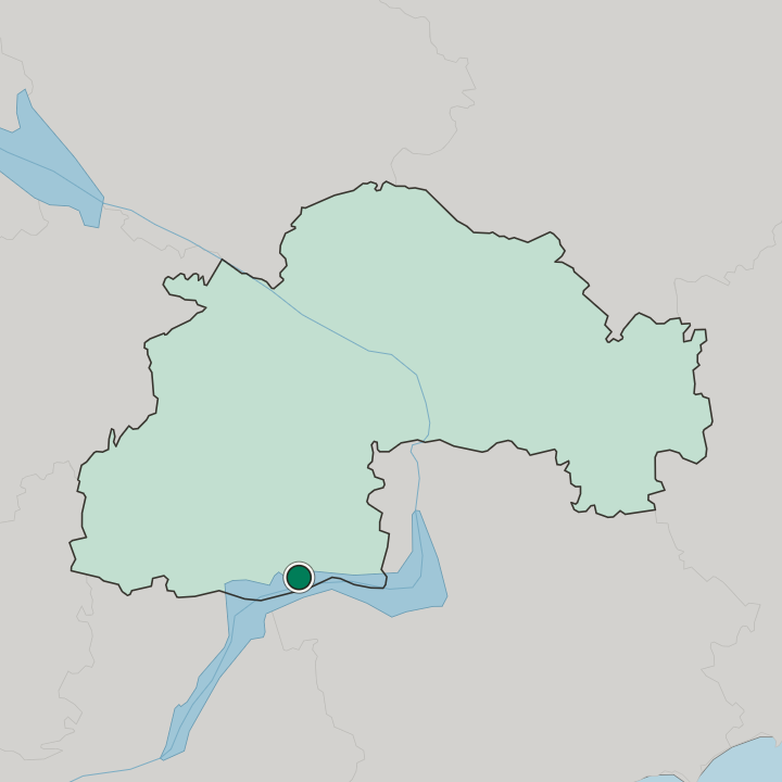 Map showing Nikopol — In Dnipropetrovsk Oblast