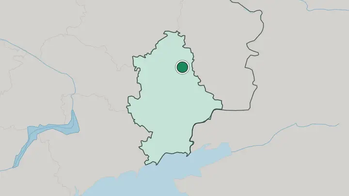 Map of Bakhmut in Ukraine