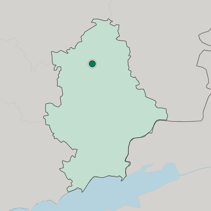 Map showing Druzhkivka — In Donetska Oblast