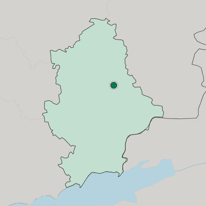 Map showing Tsentralno-Miskyi — In Donetska Oblast