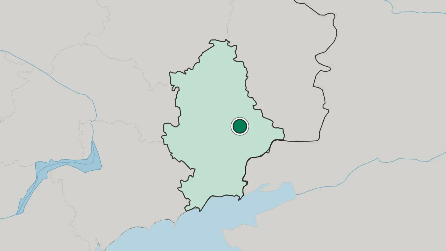Map of Khartsyzk in Ukraine