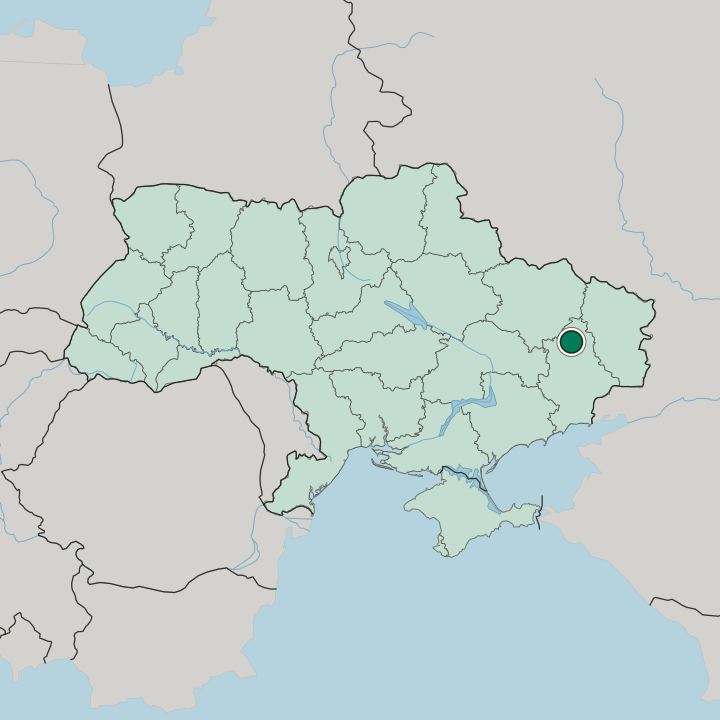 Map showing Kramatorsk — In Ukraine