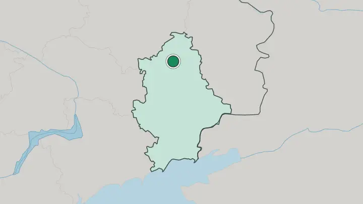 Map of Kramatorsk in Ukraine