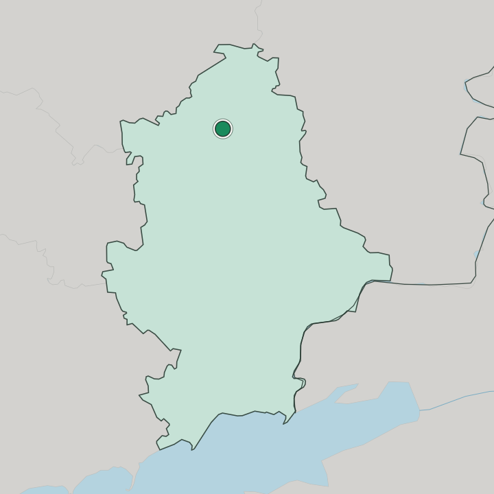 Map showing Kramatorsk — In Donetska Oblast