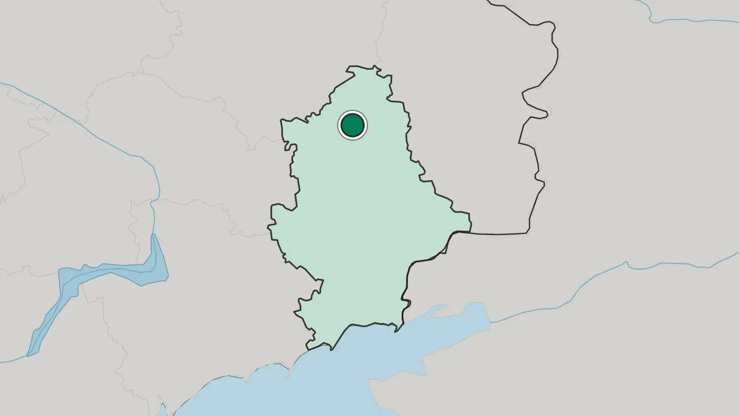 Map of Kramatorsk in Ukraine