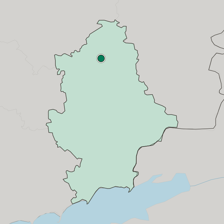 Map showing Kramatorsk — In Donetska Oblast