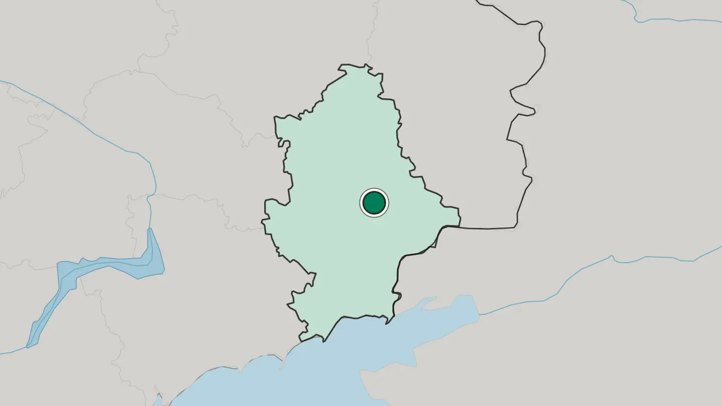 Map of Makiyivka in Ukraine