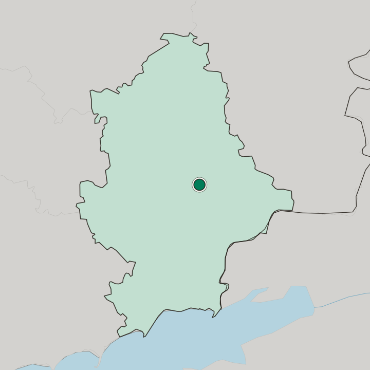 Map showing Tsentralno-Miskyi — In Donetska Oblast