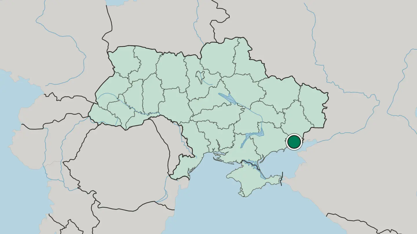 Map of Mariupol in Ukraine