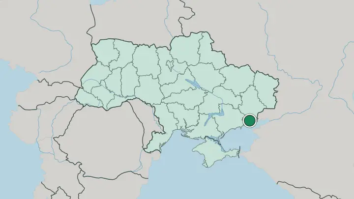Map of Mariupol in Ukraine