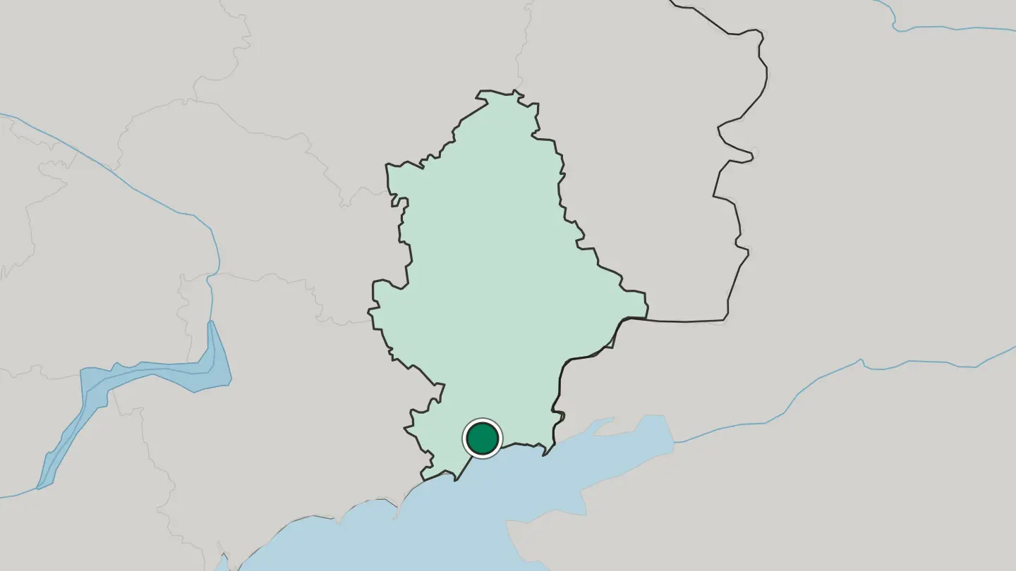 Map of Mariupol in Ukraine