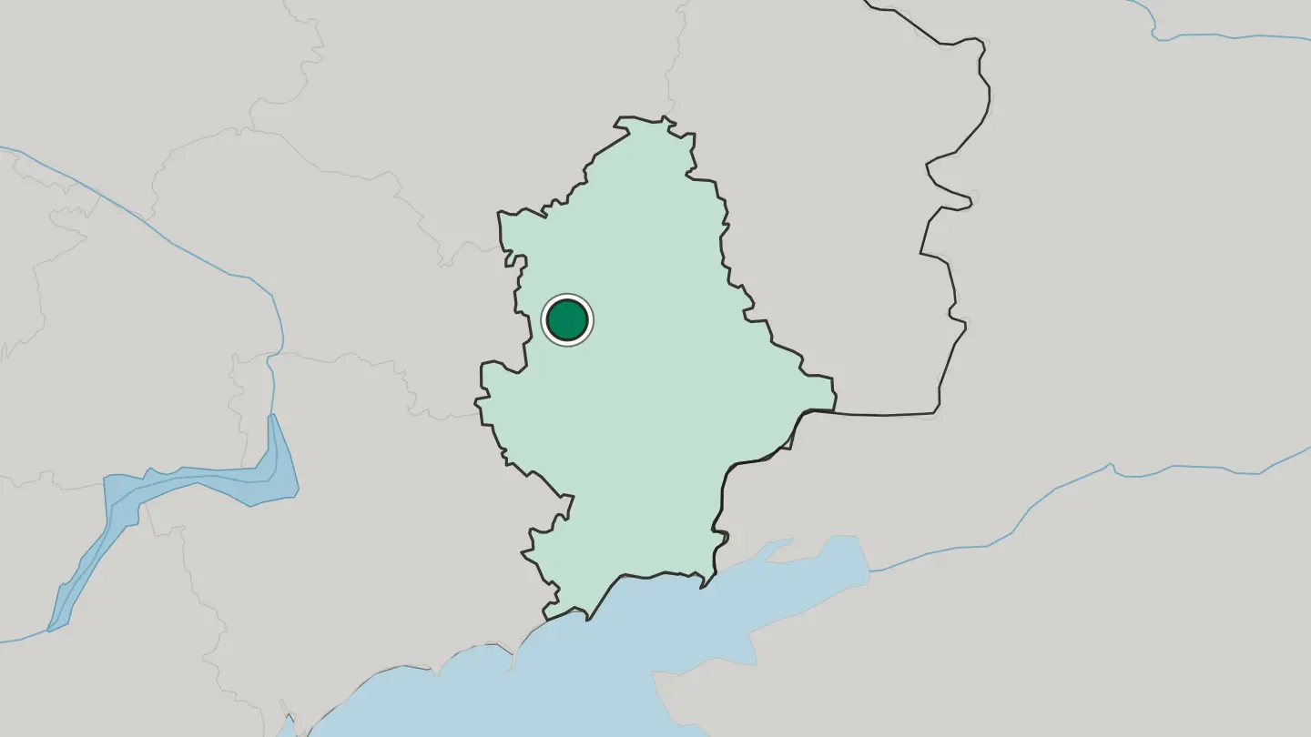 Map of Pokrovsk in Ukraine