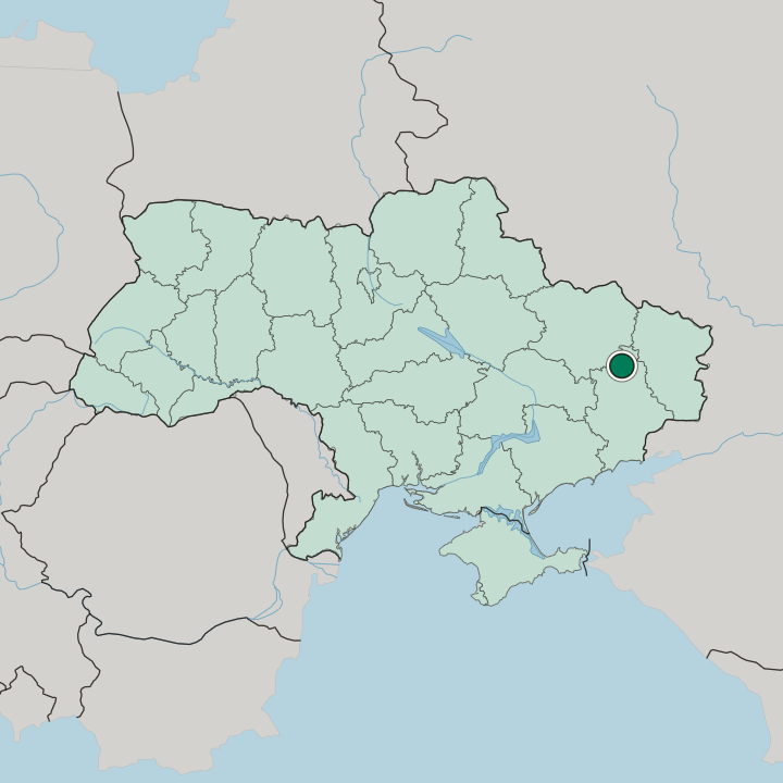 Map showing Slovyansk — In Ukraine