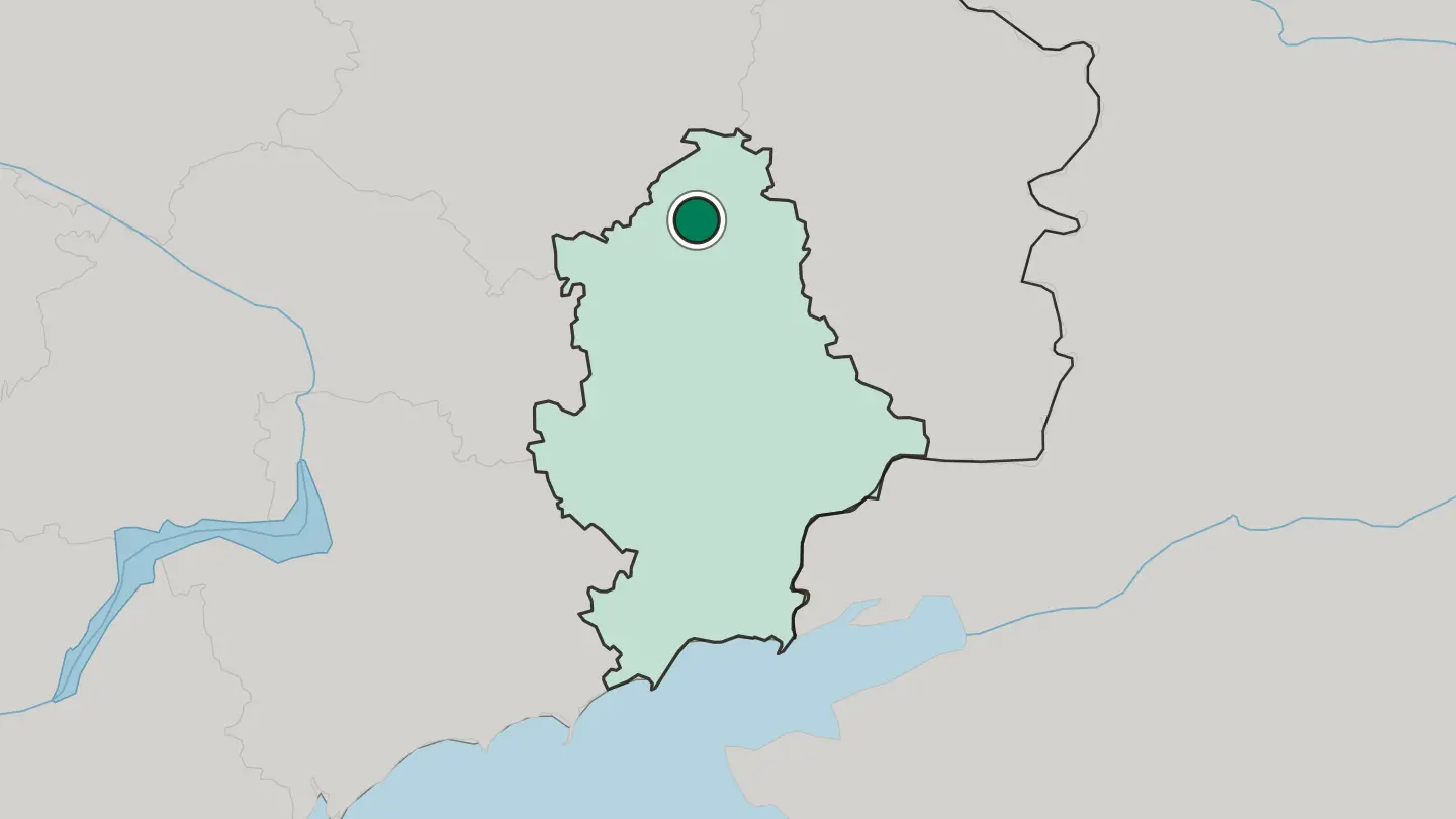 Map of Slovyansk in Ukraine