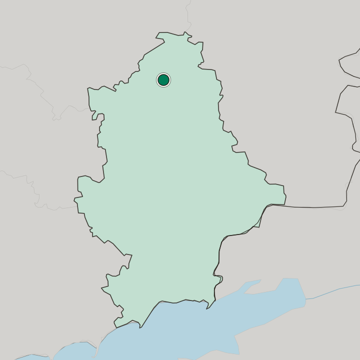 Map showing Slovyansk — In Donetska Oblast