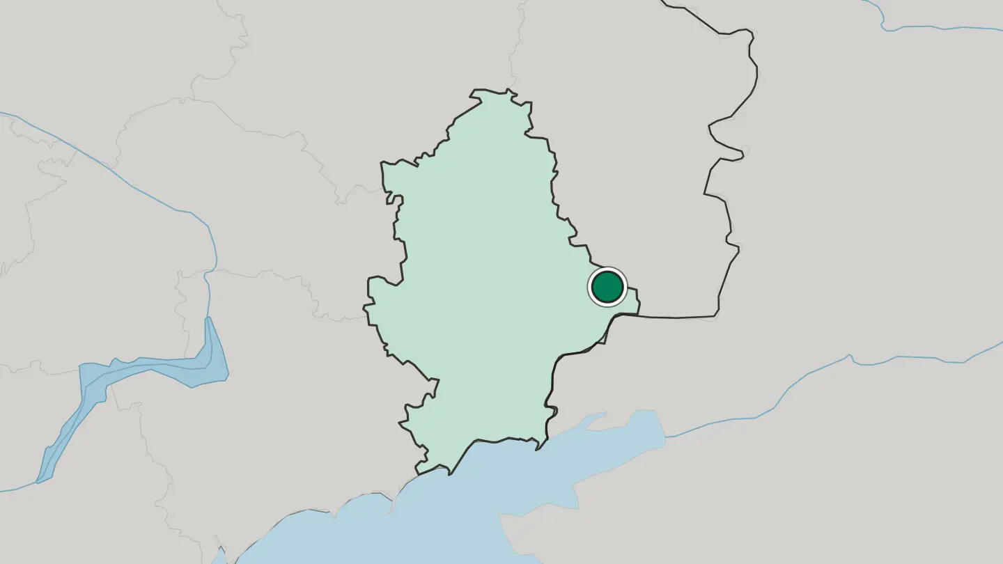 Map of Snizhne in Ukraine