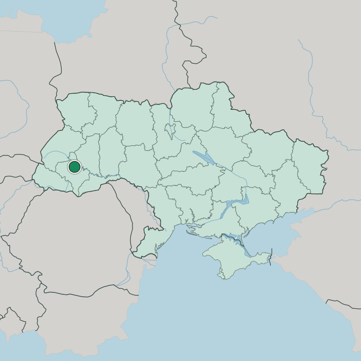 Map showing Ivano-Frankivsk — In Ukraine