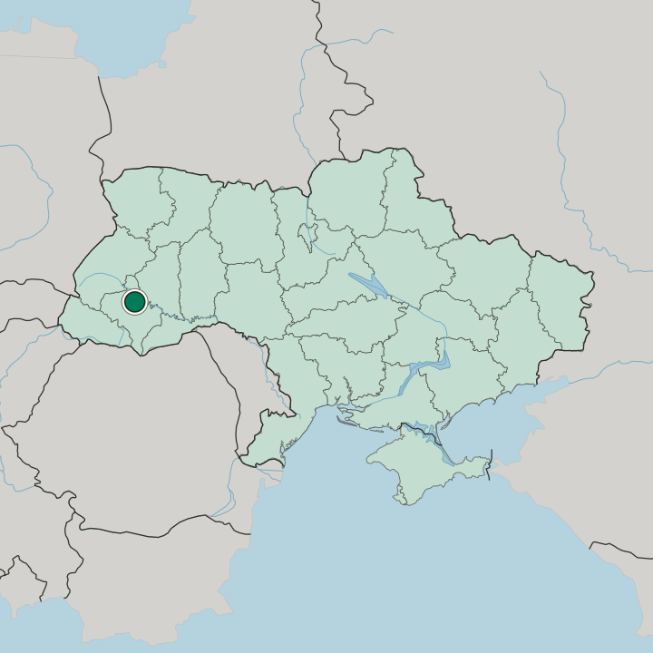 Map showing Ivano-Frankivsk — In Ukraine