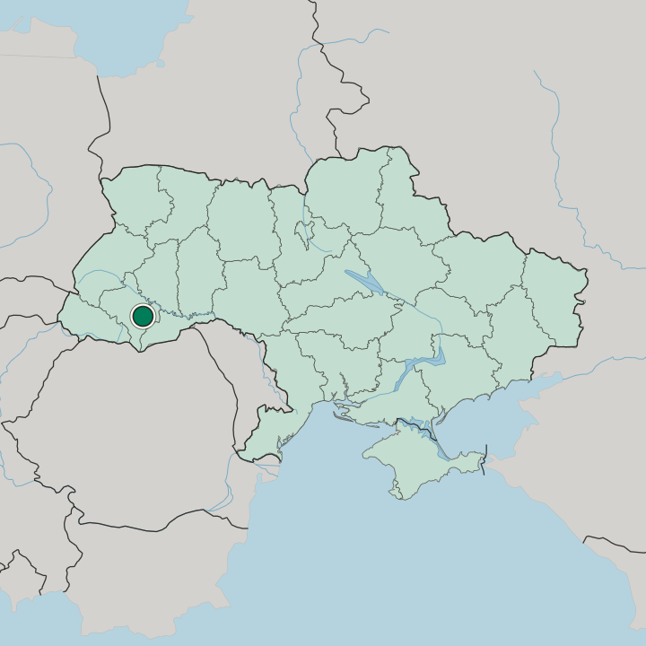 Map showing Kolomyia — In Ukraine