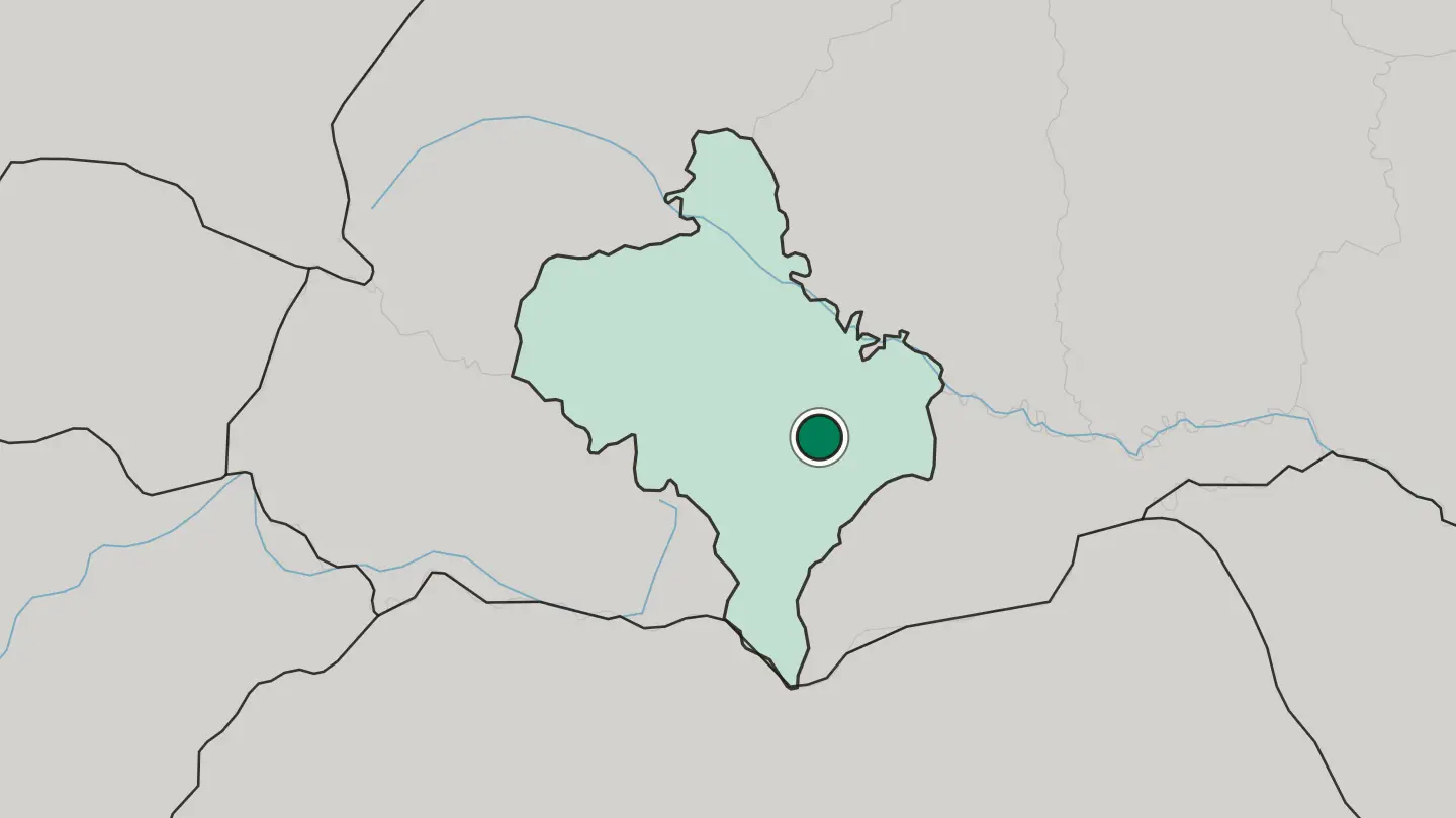 Map of Kolomyia in Ukraine