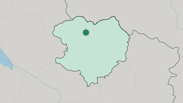 Map of Kharkiv in Ukraine