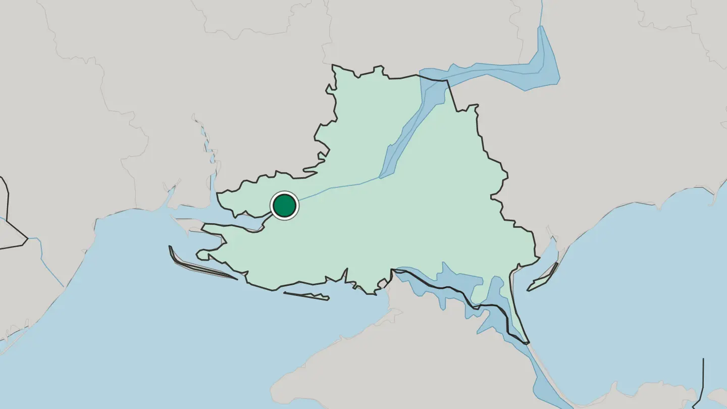 Map of Kherson in Ukraine