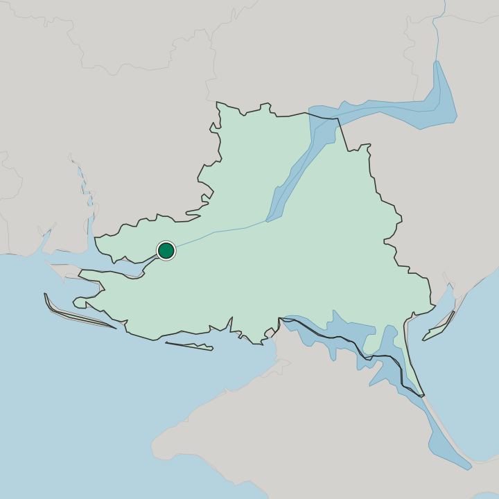 Map showing Tsentralnyi Raion — In Kherson Oblast