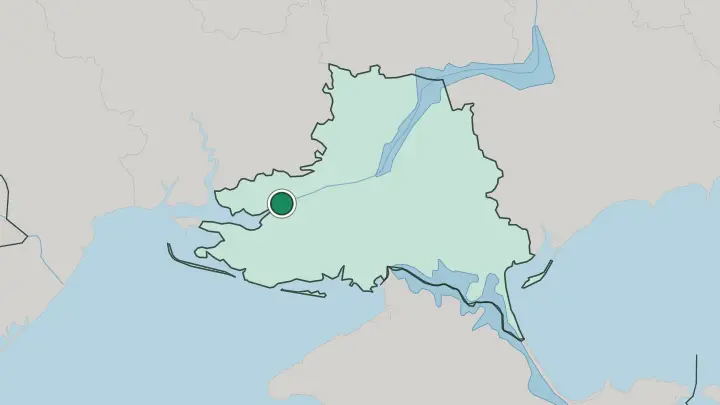 Map of Kherson in Ukraine