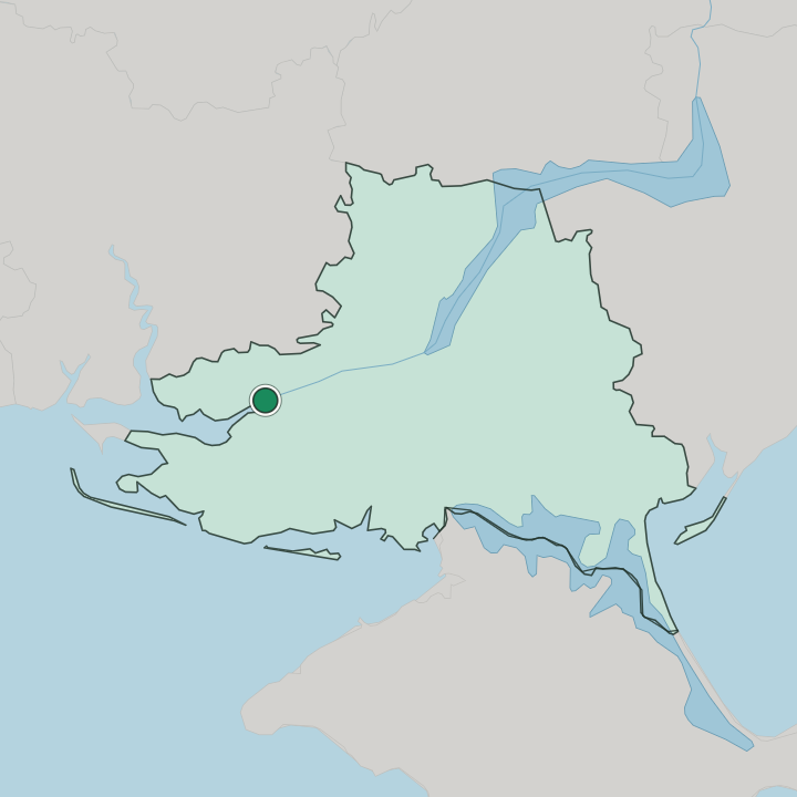Map showing Kherson — In Kherson Oblast