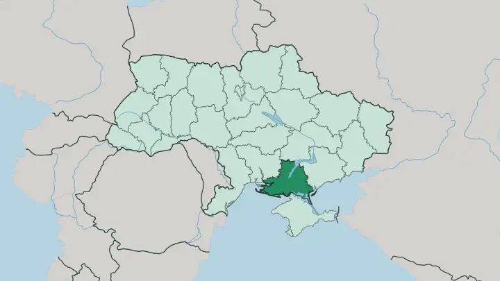 Map of Kherson Oblast in Ukraine