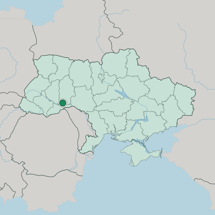 Map showing Kamyanets-Podilskyi — In Ukraine