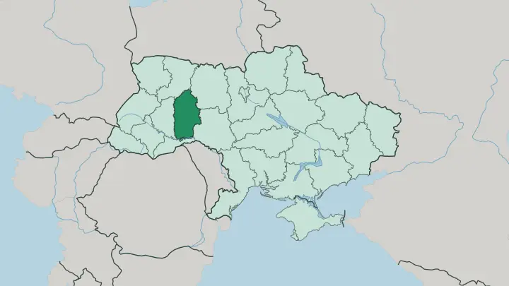 Map of Khmelnytskyi Oblast in Ukraine